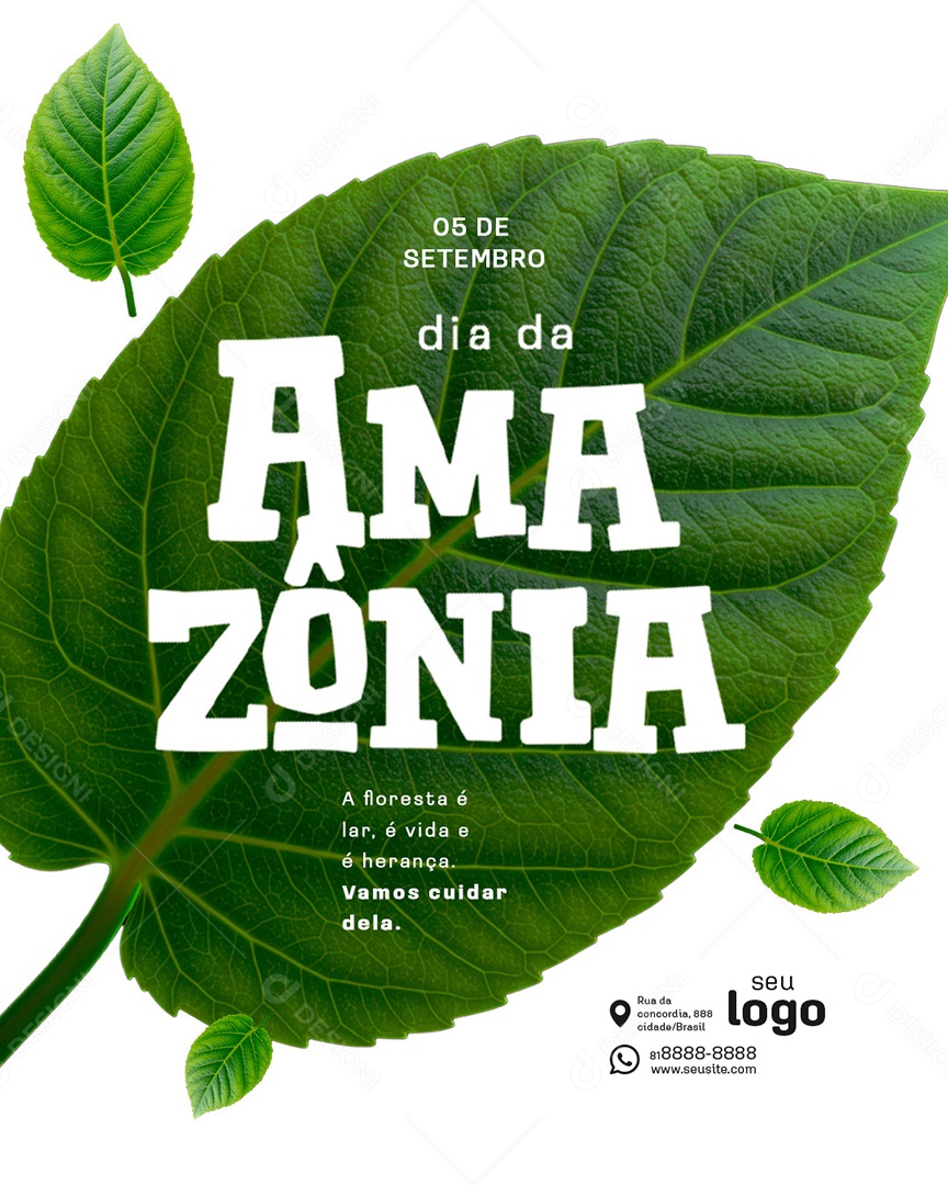 Post Dia da Amazônia A Floreta é Lar Social Media PSD Editável