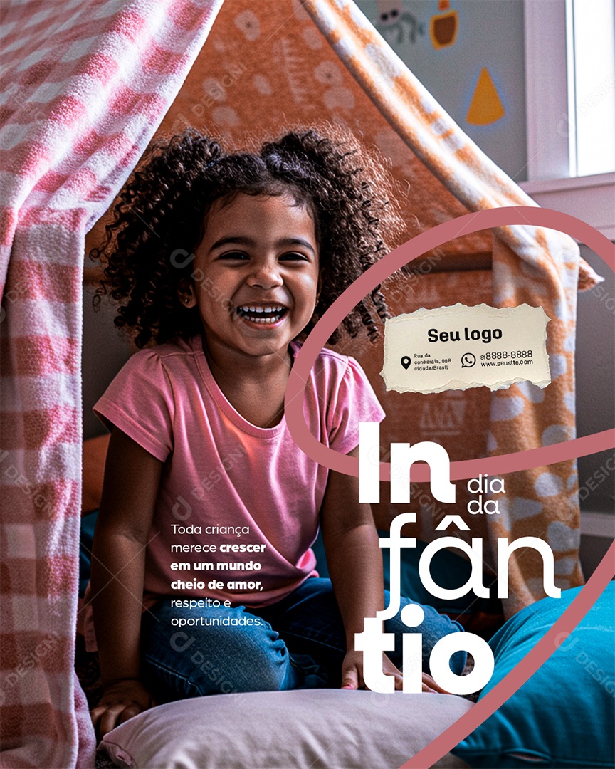 Post Dia da Infância Toda Criança Merece Crescer em um Mundo Cheio de Amor Social Media PSD Editável