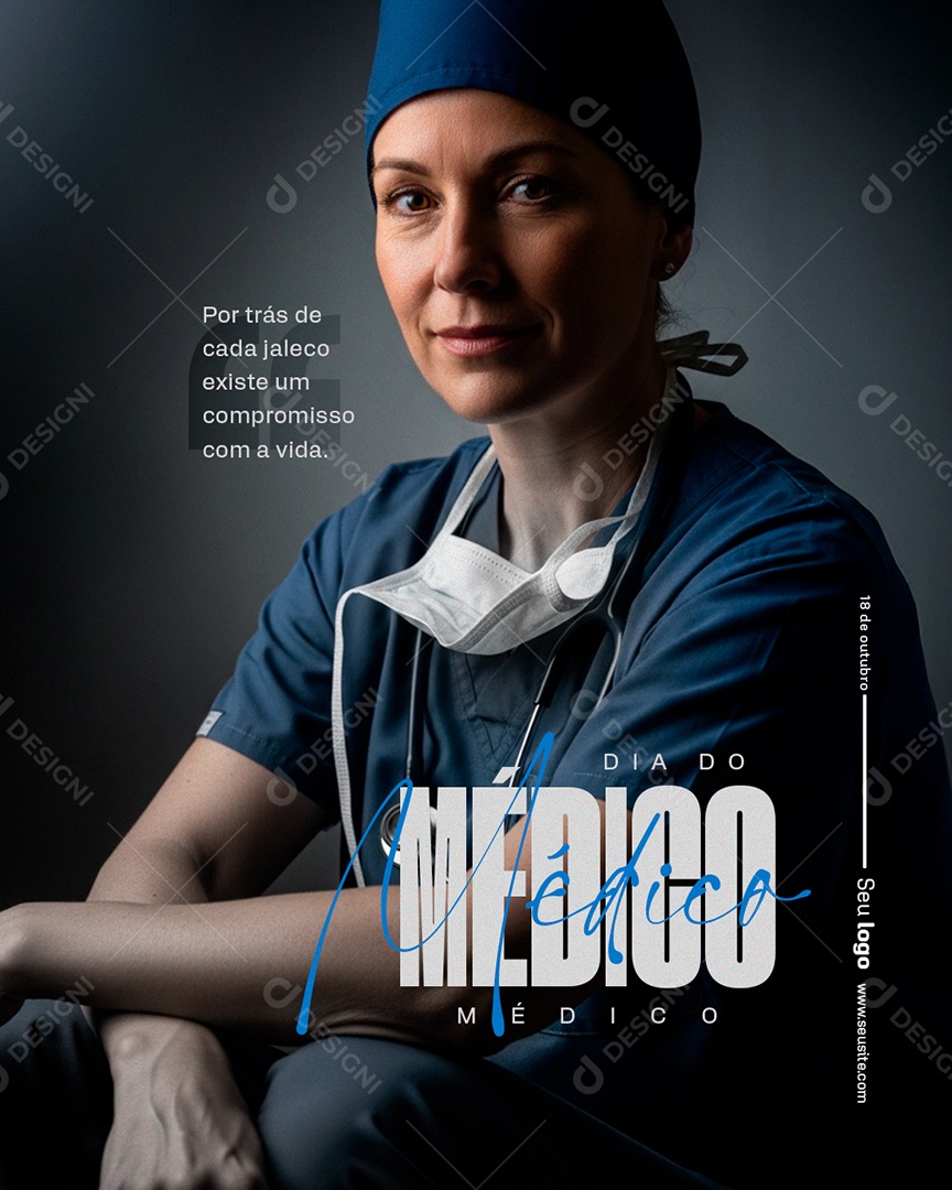 Post Dia do Médico Por trás de cada Jaleco Social Media PSD Editável