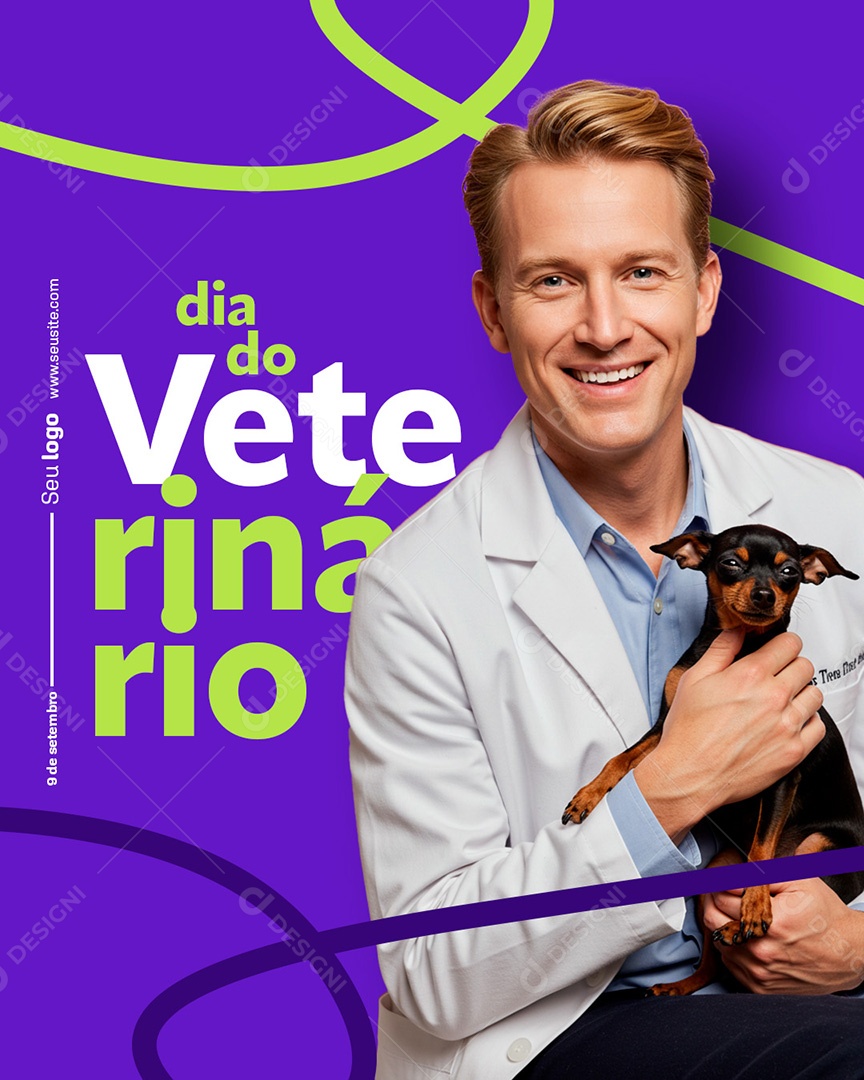 Post Dia do Médico Veterinário  Social Media PSD Editável
