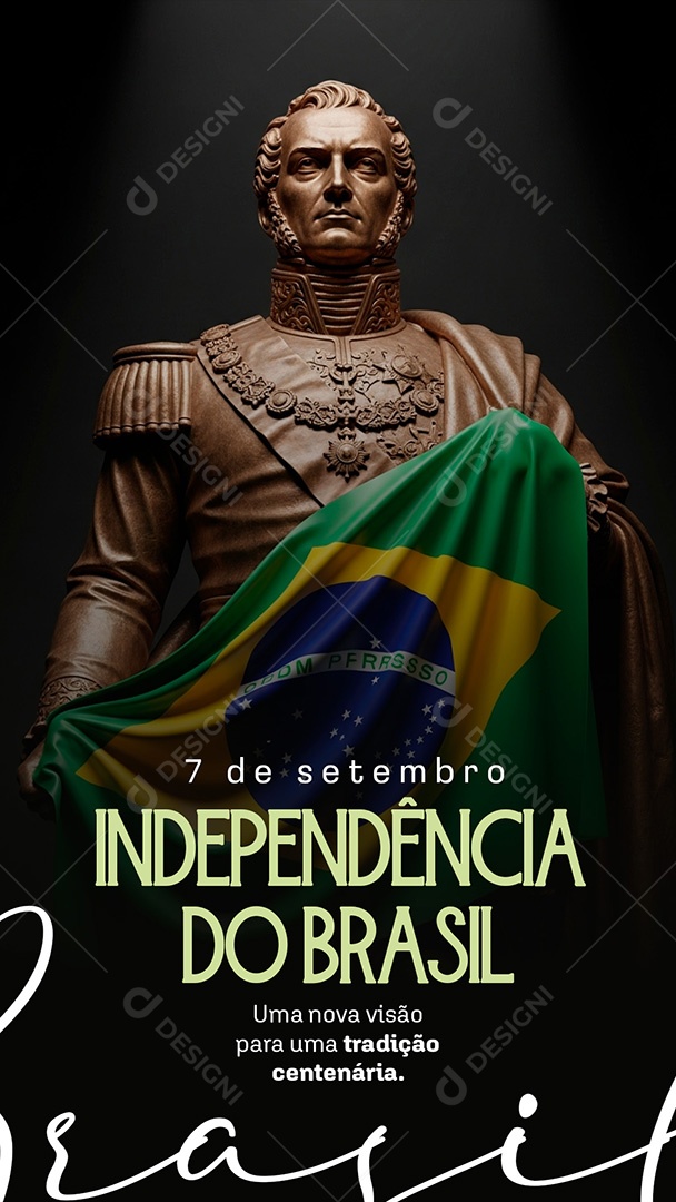 Post Independência do Brasil Dia 7 de Setembro Story Social Media PSD Editável