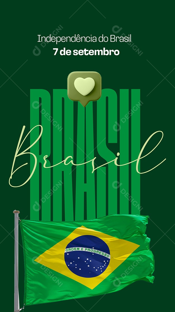 Post Story Independência do Brasil Dia 7 de Setembro Social Media PSD Editável