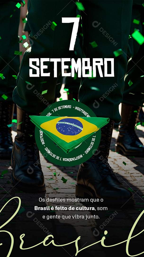 Post Story Independência do Brasil Social Media PSD Editável