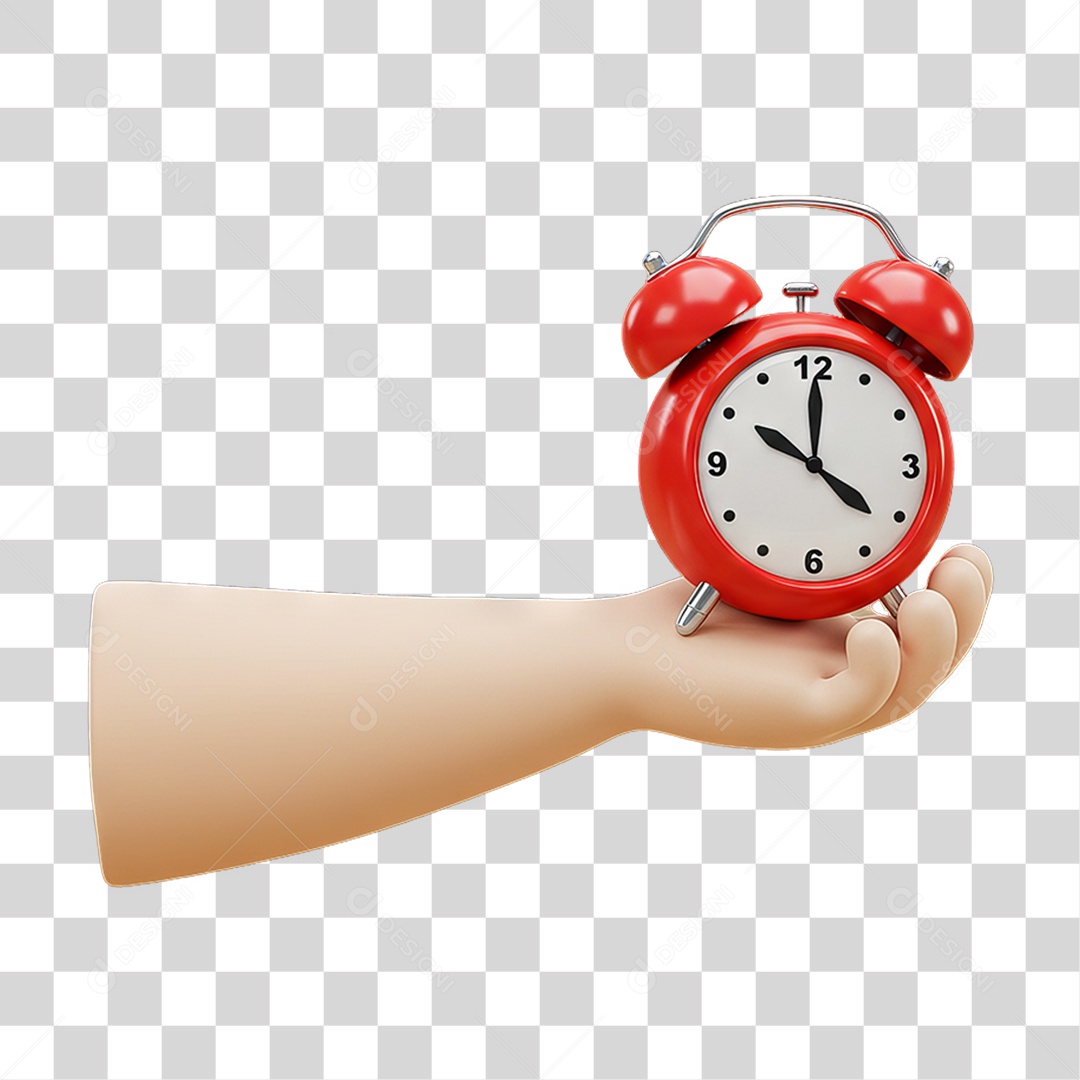 Elemento 3D Mão Segurando Relógio PNG Transparente