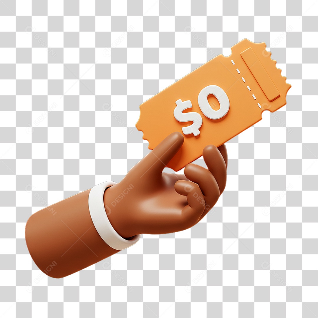 Elemento 3D Mão Segurando Etiqueta PNG Transparente