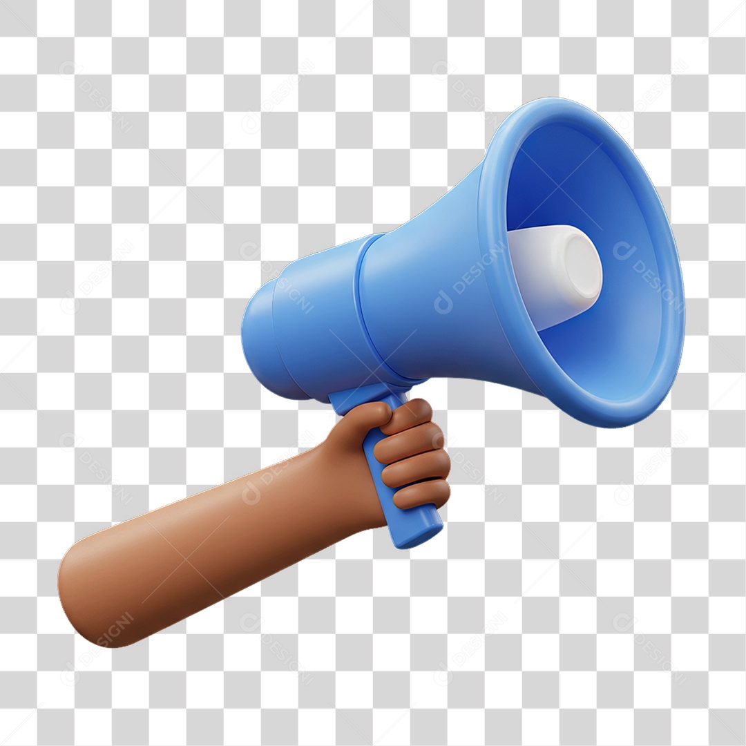 Elemento 3D Mão Segurando Megafone PNG Transparente