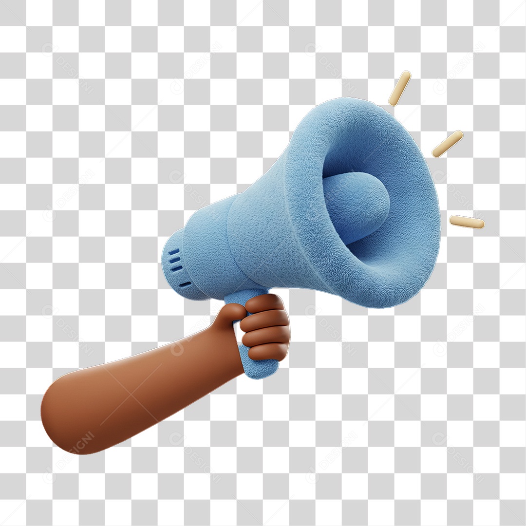 Elemento 3D Mão Segurando Megafone PNG Transparente