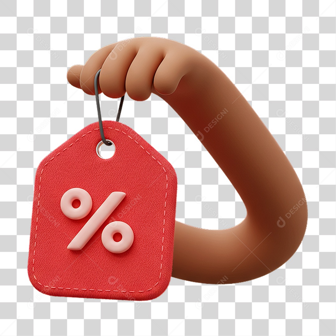 Elemento 3D Mão Segurando Etiqueta PNG Transparente