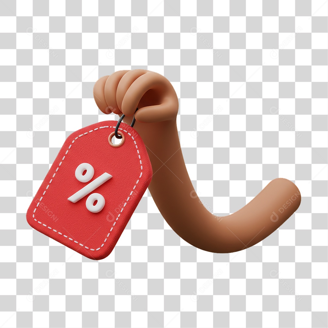 Elemento 3D Mão Segurando Etiqueta PNG Transparente