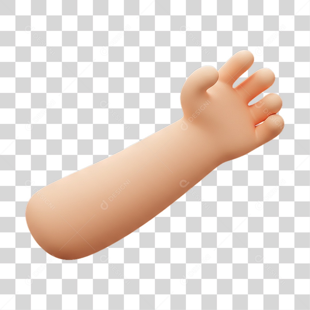 Elemento 3D Mão Fazendo Gestos Movimentos PNG Transparente