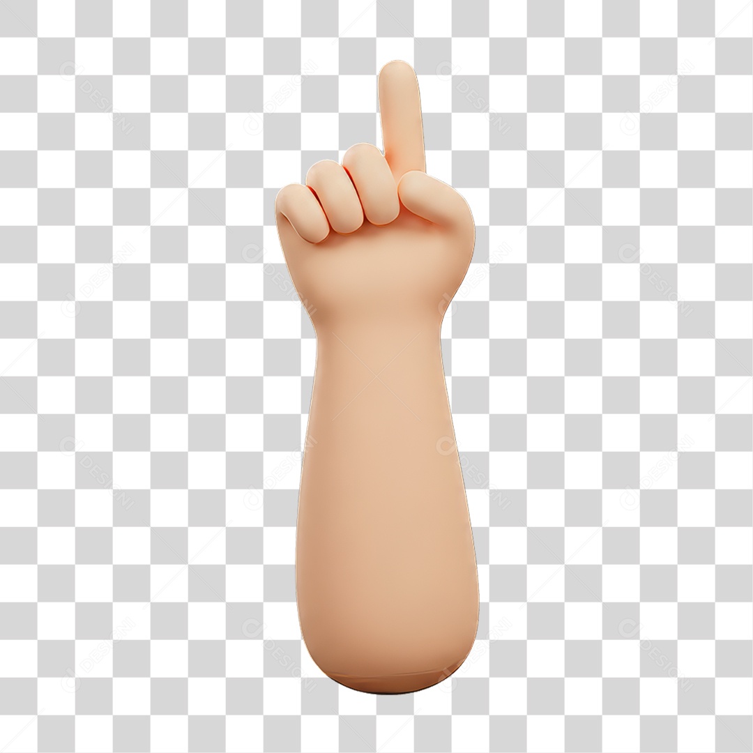 Elemento 3D Mão Fazendo Gestos Movimentos PNG Transparente