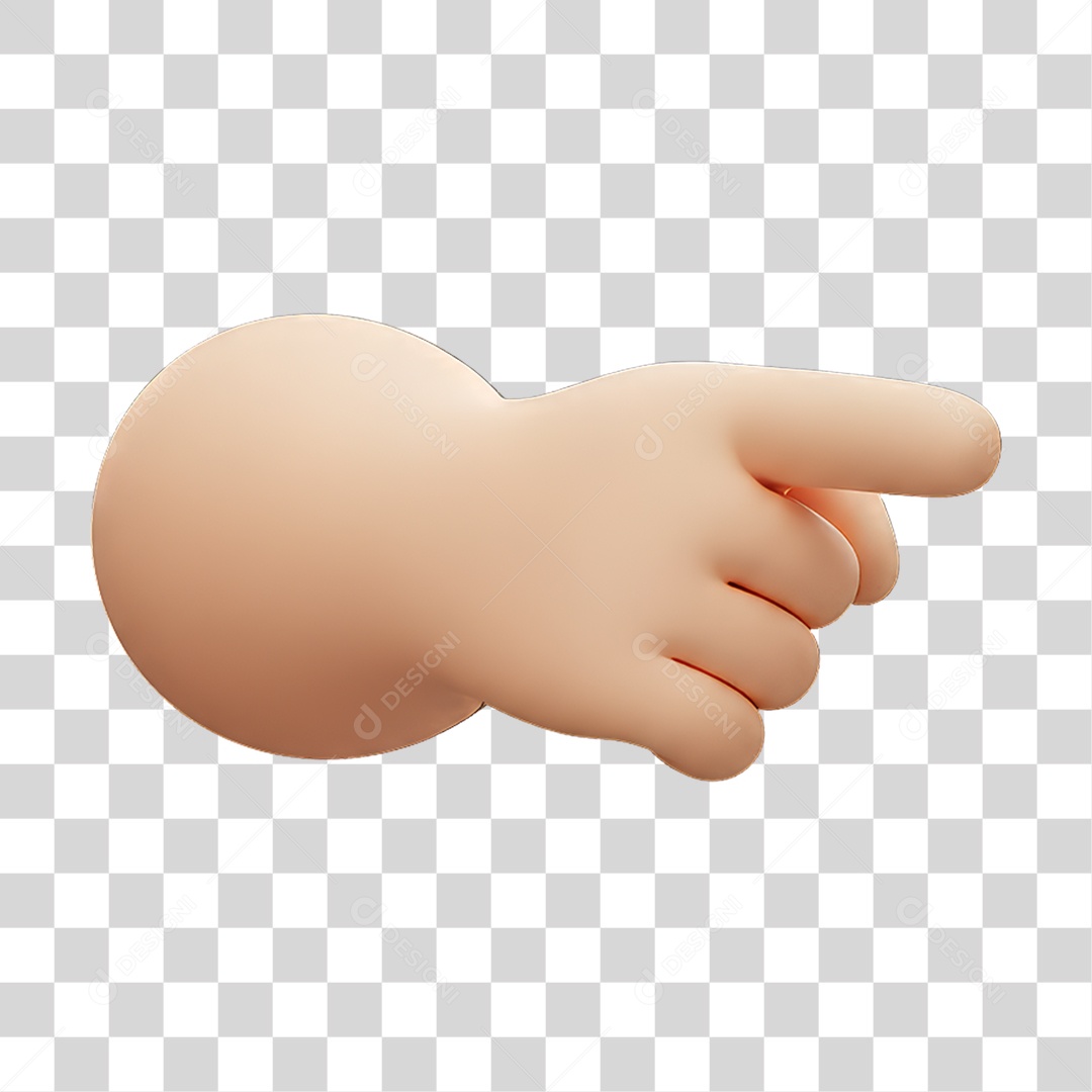 Elemento 3D Mão Fazendo Gestos Movimentos PNG Transparente