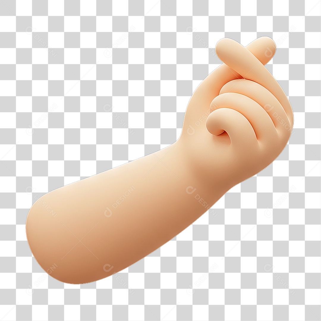 Elemento 3D Mão Fazendo Gestos Movimentos PNG Transparente