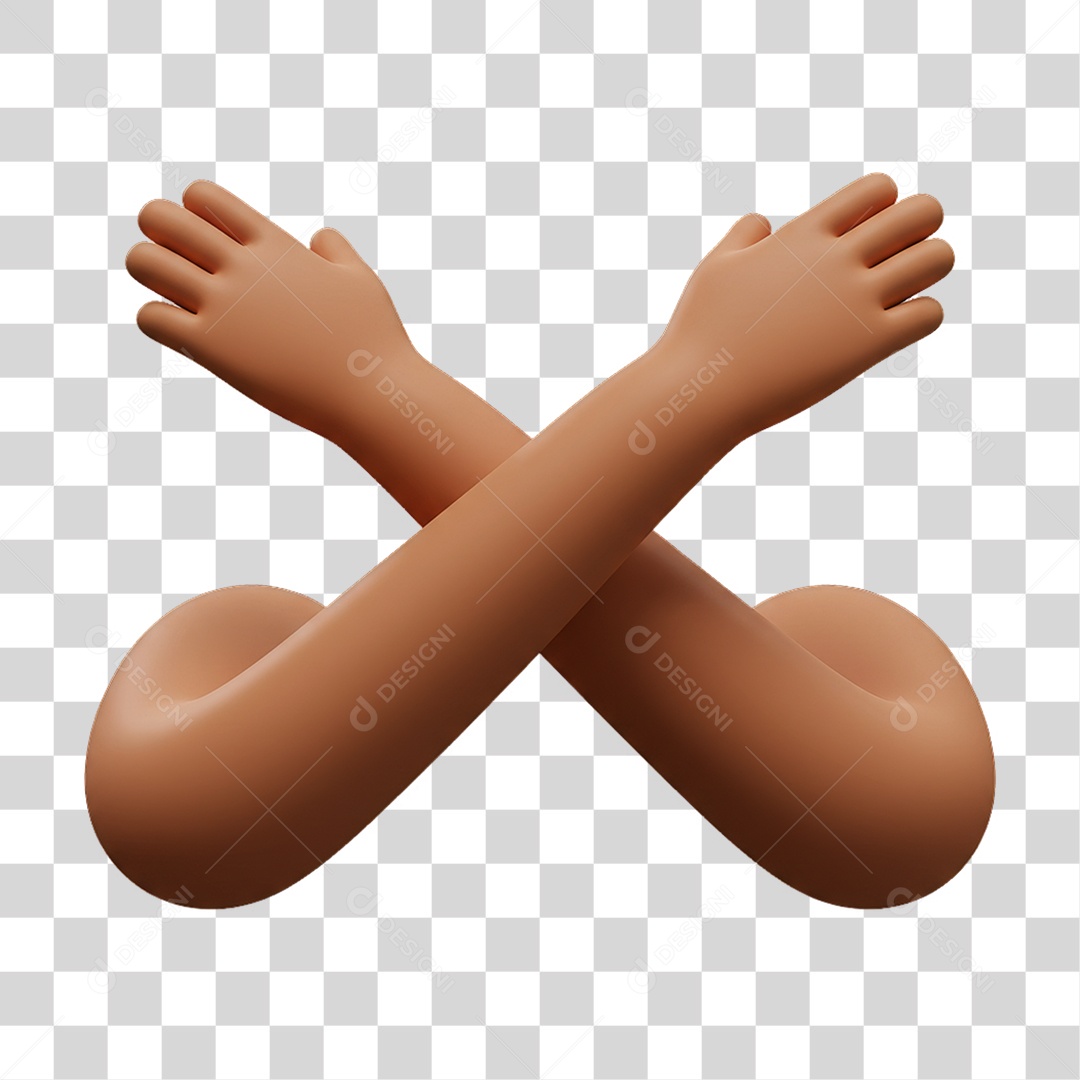 Elemento 3D Mão Fazendo Gestos Movimentos PNG Transparente