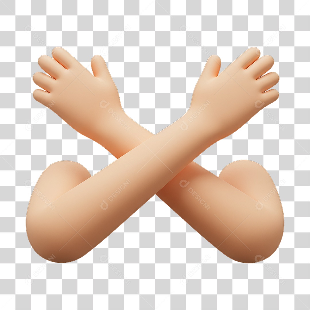 Elemento 3D Mão Fazendo Gestos Movimentos PNG Transparente