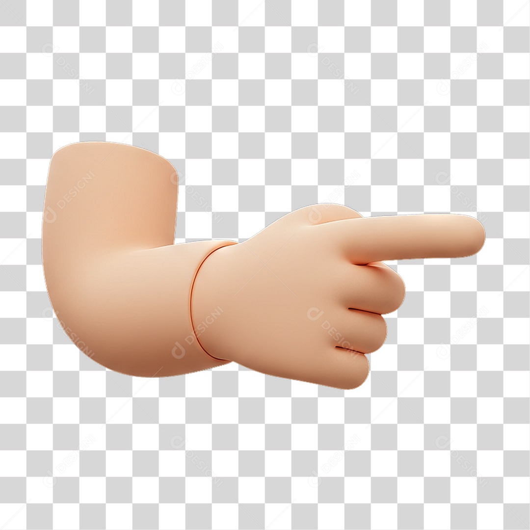 Elemento 3D Mão Fazendo Gestos Movimentos PNG Transparente