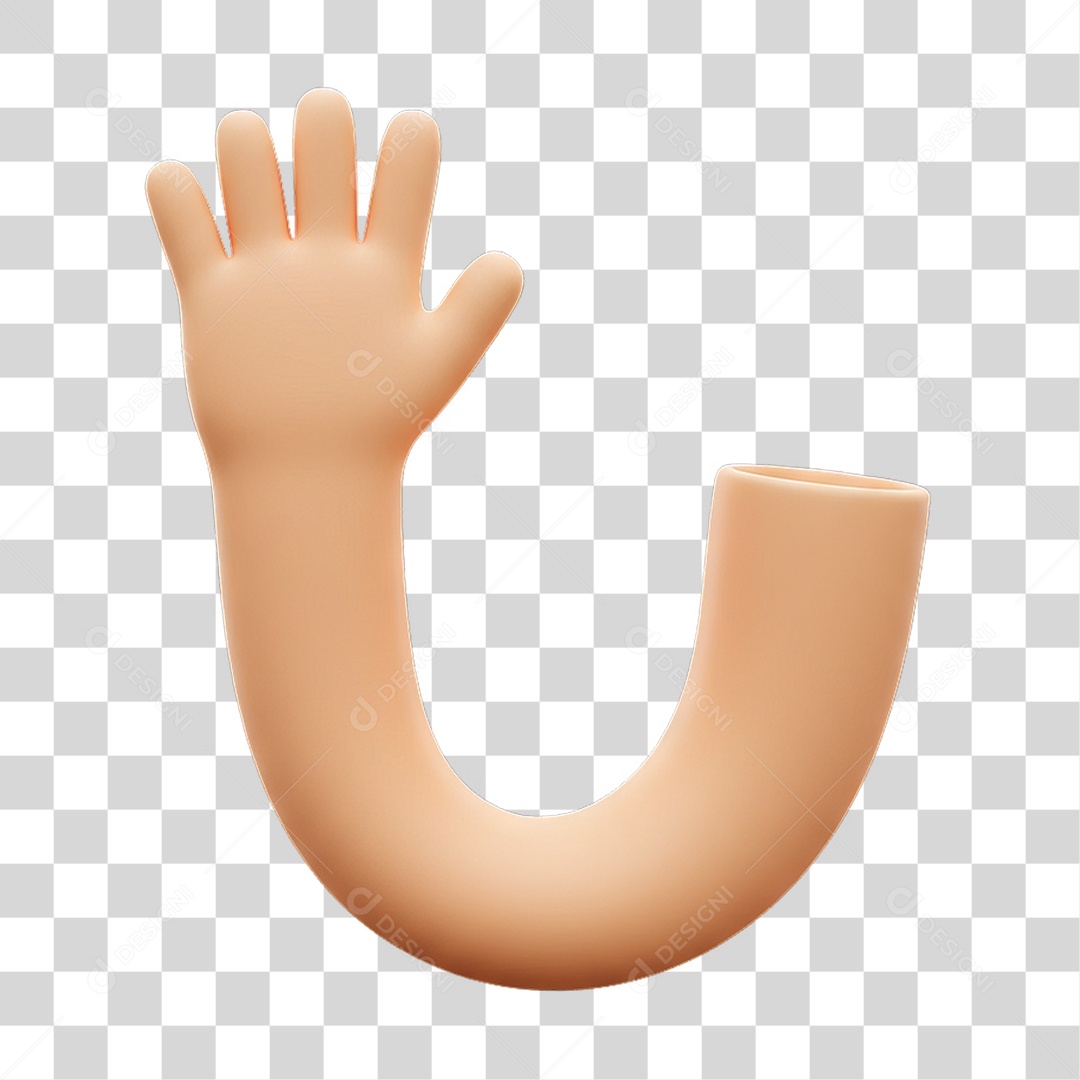 Elemento 3D Mão Fazendo Gestos Movimentos PNG Transparente