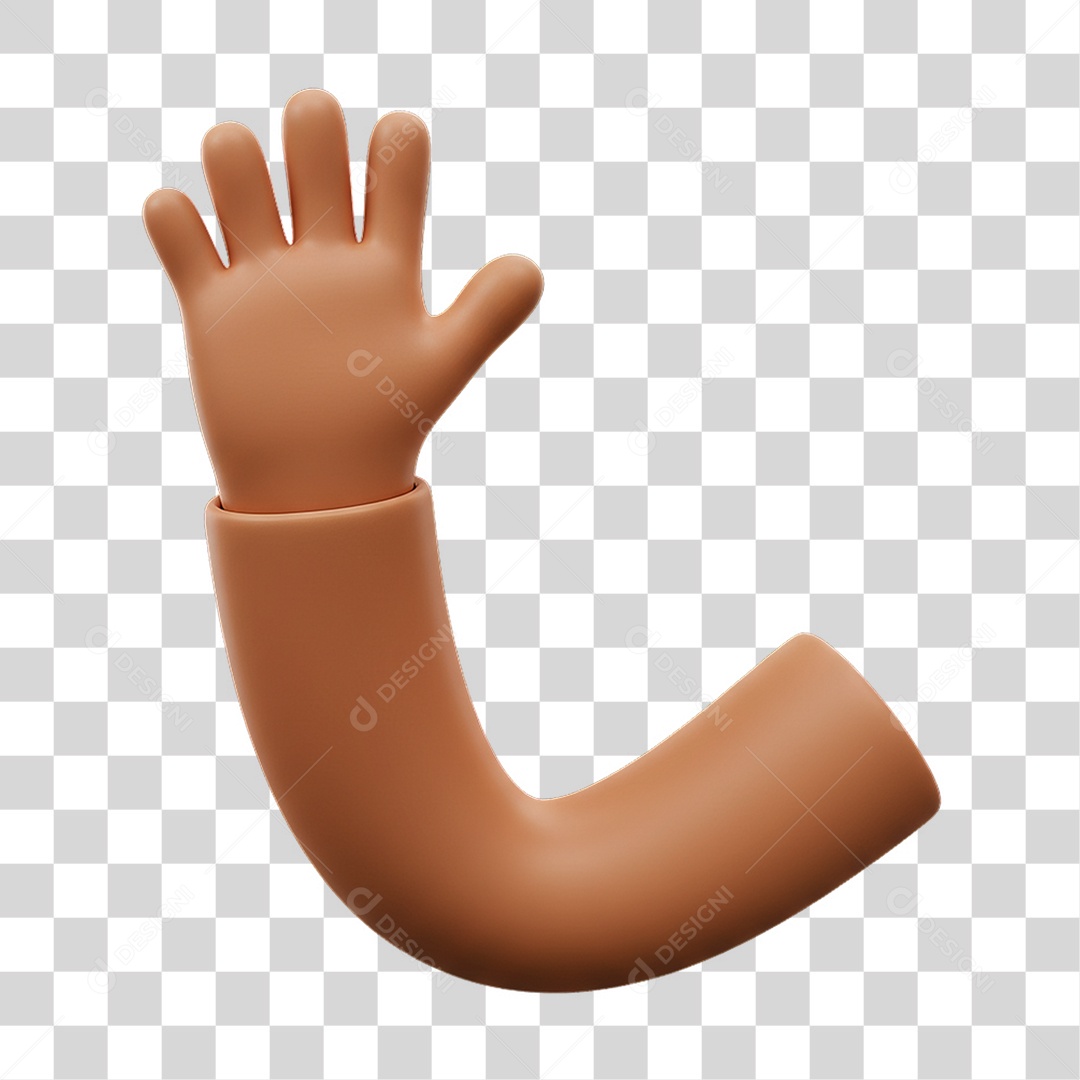 Elemento 3D Mão Fazendo Gestos Movimentos PNG Transparente