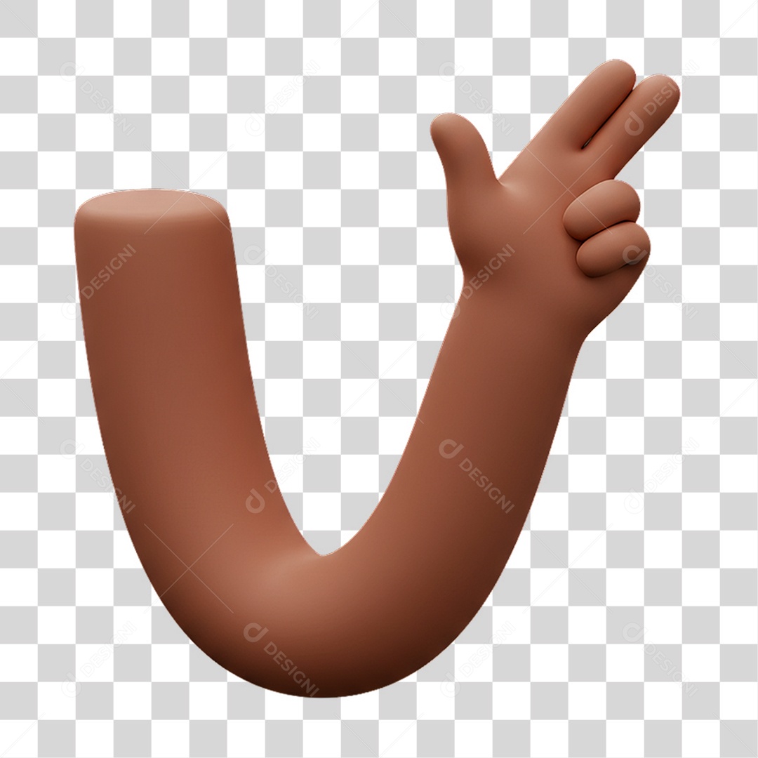 Elemento 3D Mão Fazendo Gestos Movimentos PNG Transparente