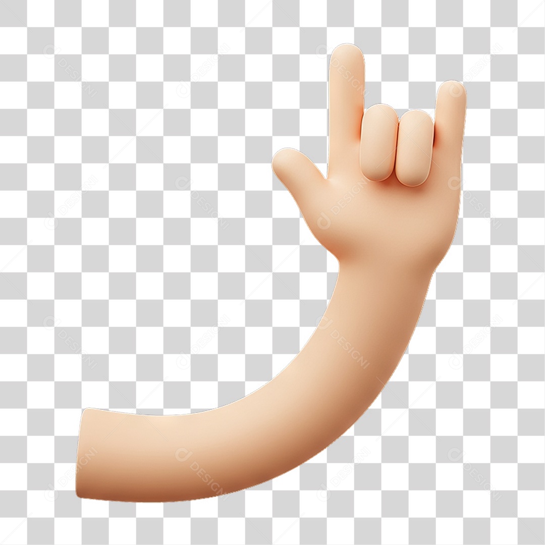 Elemento 3D Mão Fazendo Gestos Movimentos PNG Transparente