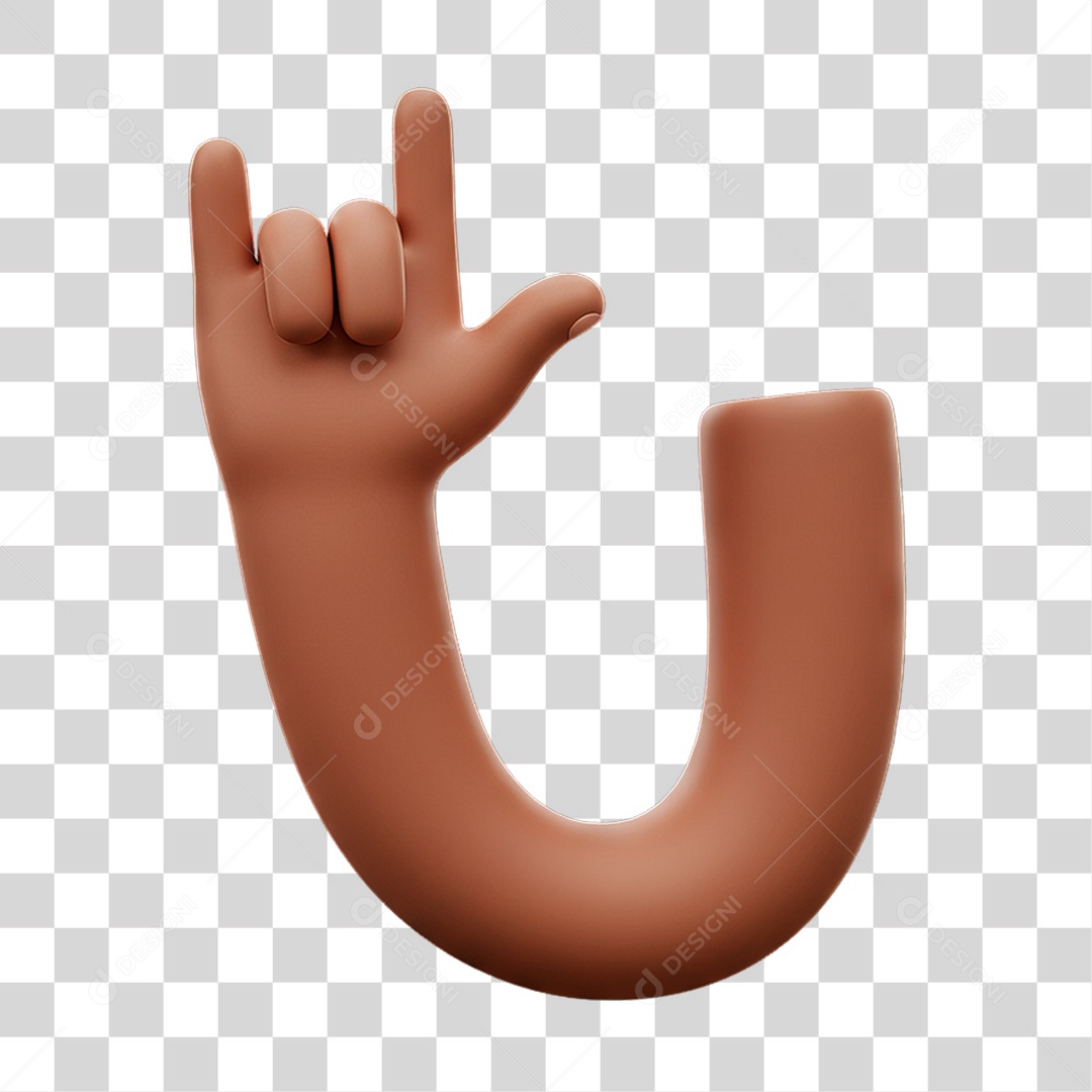 Elemento 3D Mão Fazendo Gestos Movimentos PNG Transparente