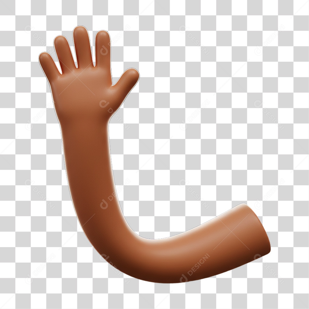 Elemento 3D Mão Fazendo Gestos Movimentos PNG Transparente