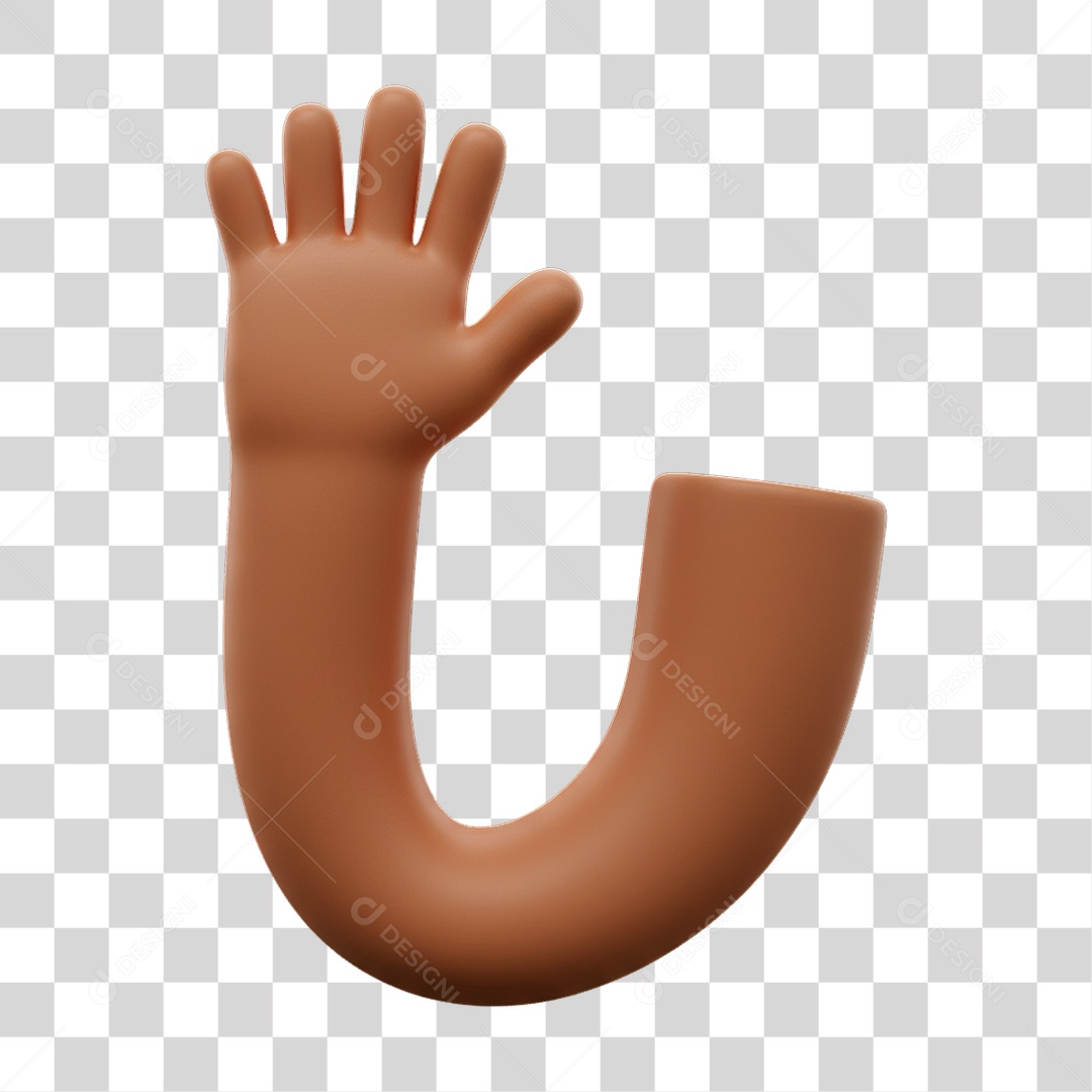 Elemento 3D Mão Fazendo Gestos Movimentos PNG Transparente
