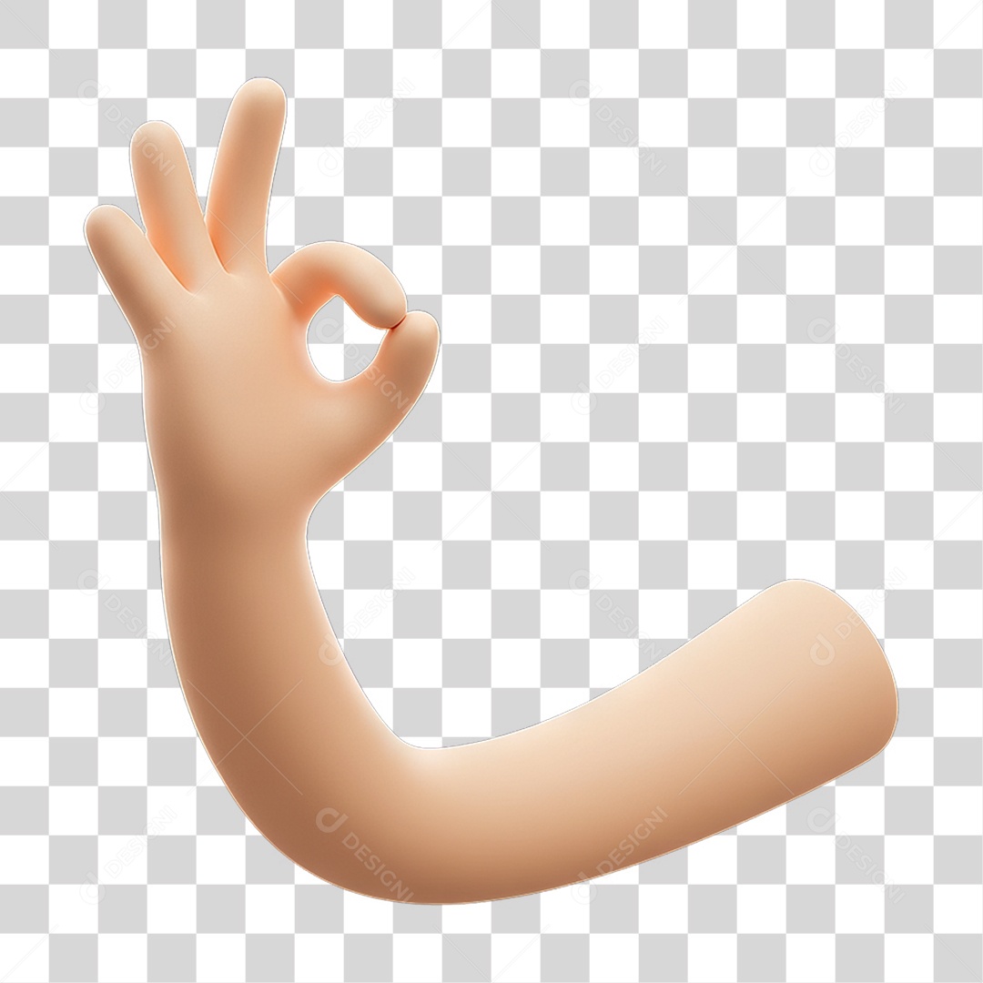 Elemento 3D Mão Fazendo Gestos Movimentos PNG Transparente