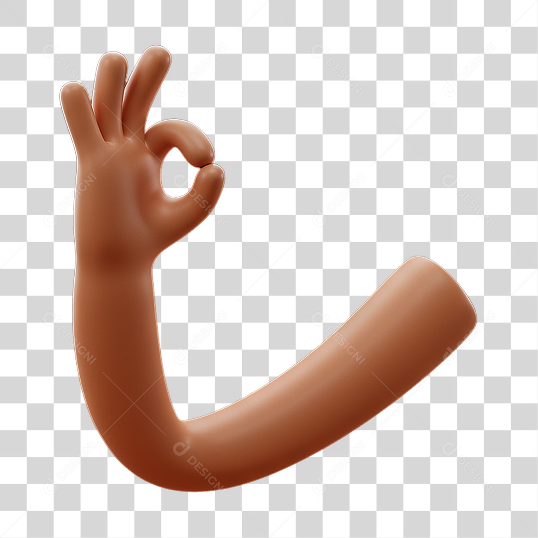 Elemento 3D Mão Fazendo Gestos Movimentos PNG Transparente