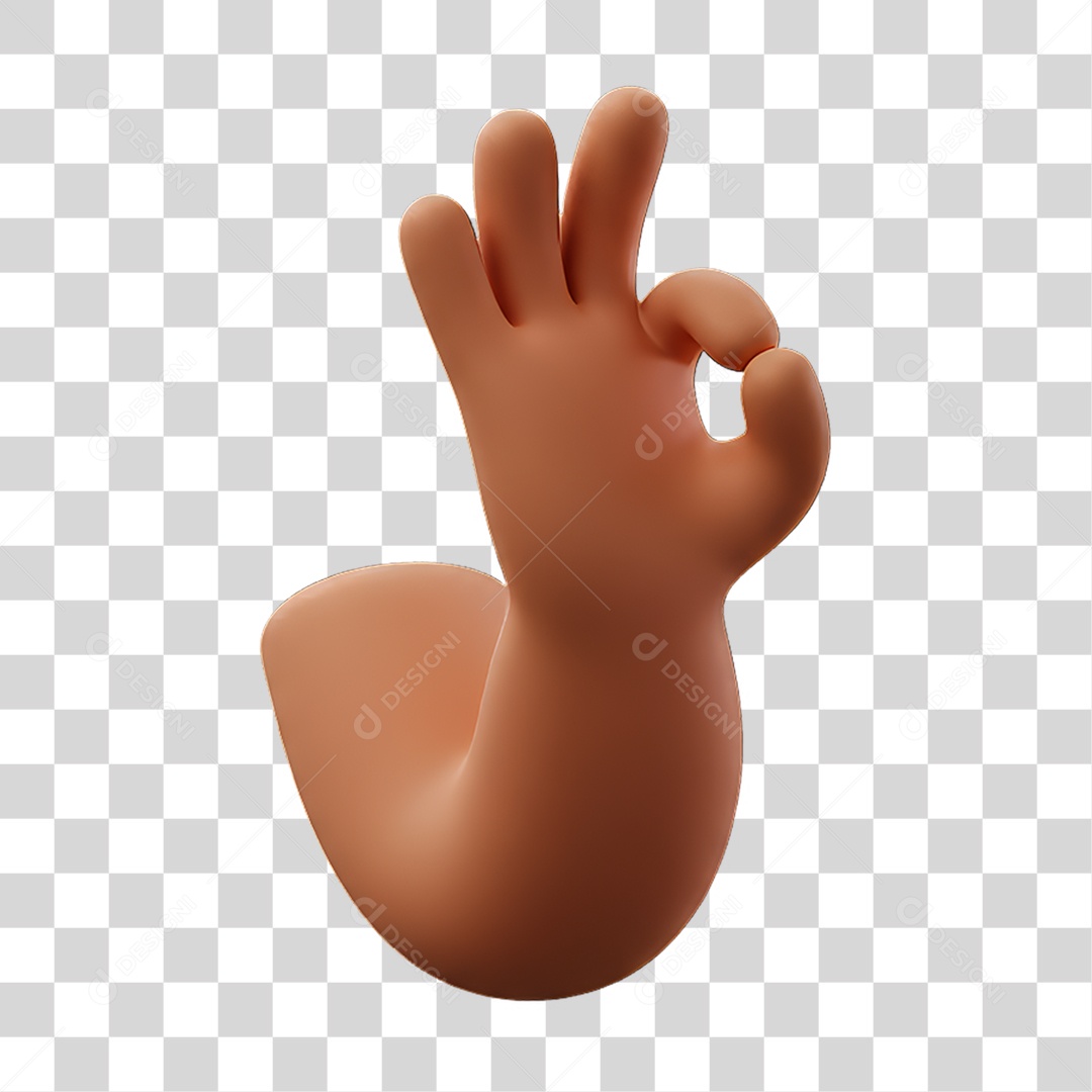 Elemento 3D Mão Fazendo Gestos Movimentos PNG Transparente