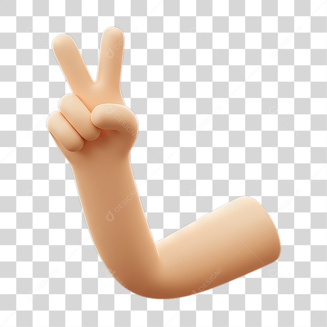 Elemento 3D Mão Fazendo Gestos Movimentos PNG Transparente