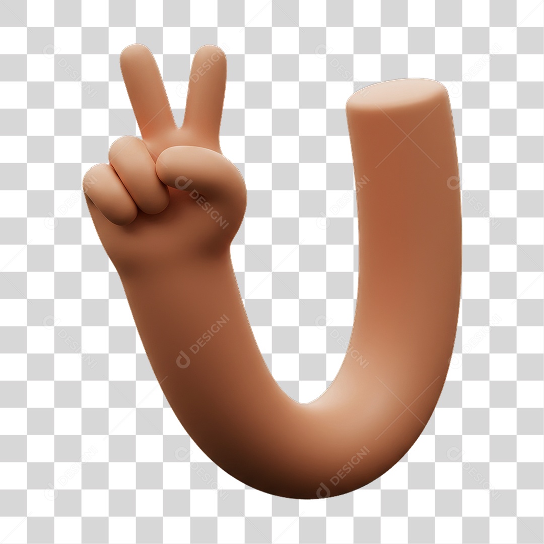 Elemento 3D Mão Fazendo Gestos Movimentos PNG Transparente