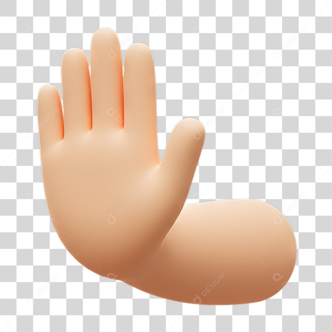 Elemento 3D Mão Fazendo Gestos Movimentos PNG Transparente