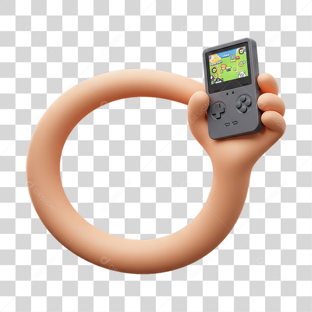 Elemento 3D Mão Segurando Videogame PNG Transparente