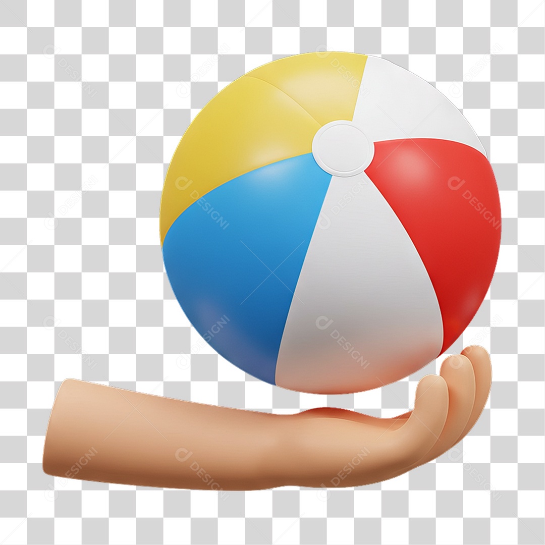 Elemento 3D Mão Segurando Bola PNG Transparente
