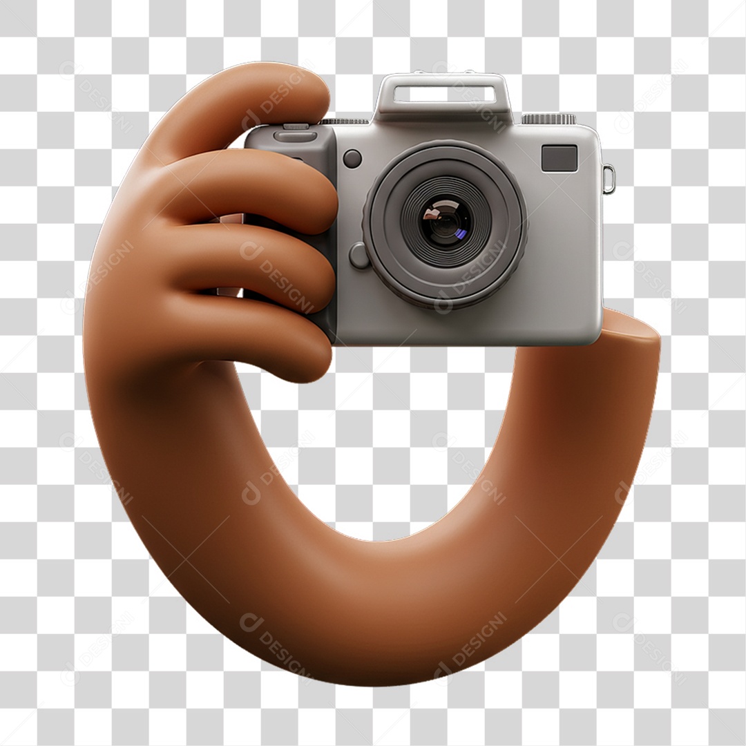 Elemento 3D Mão Segurando Câmera PNG Transparente