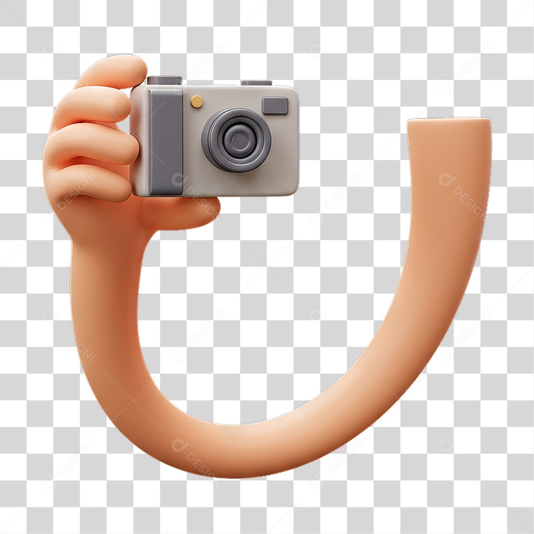 Elemento 3D Mão Segurando Câmera PNG Transparente