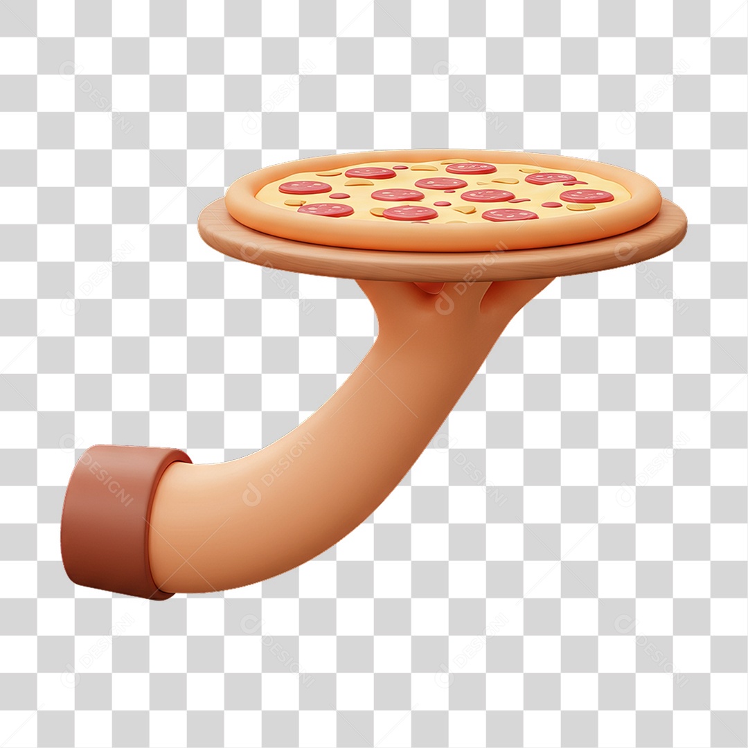 Elemento 3D Mão Segurando Pizzas PNG Transparente