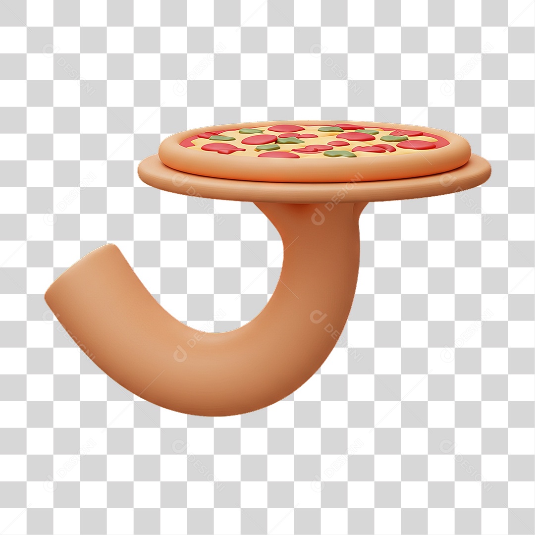 Elemento 3D Mão Segurando Pizzas PNG Transparente