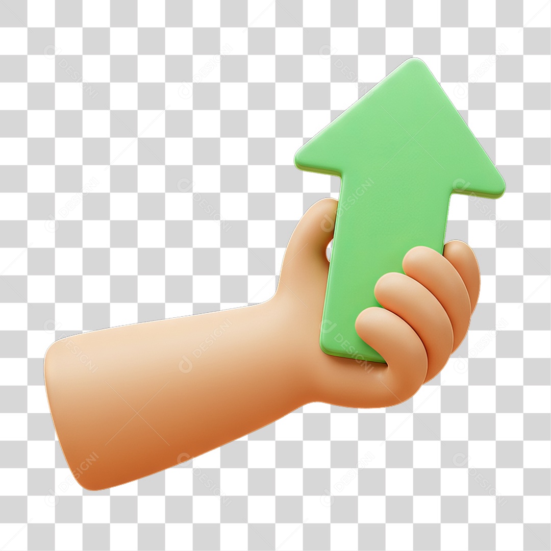 Elemento 3D Mão Segurando Seta PNG Transparente