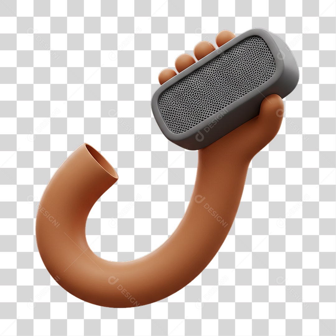 Elemento 3D Mão Segurando Barra de Metal PNG Transparente