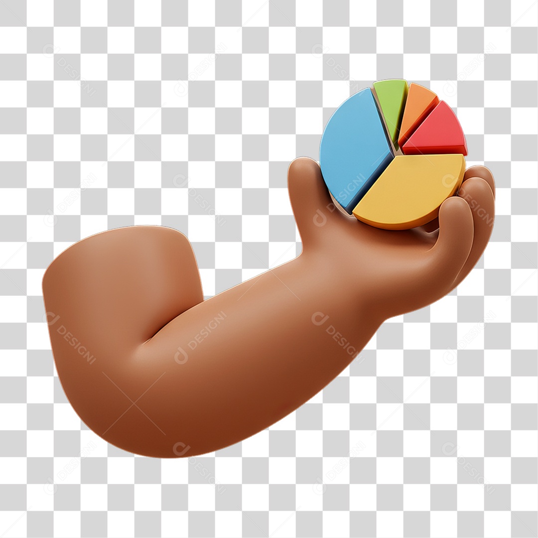 Elemento 3D Mão Segurando Gráfico PNG Transparente