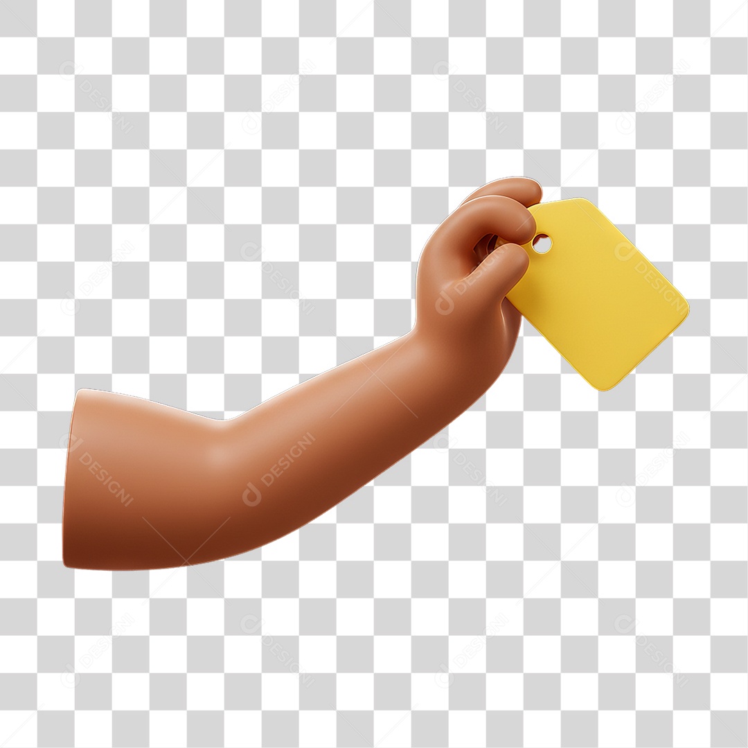 Elemento 3D Mão Segurando Etiqueta PNG Transparente