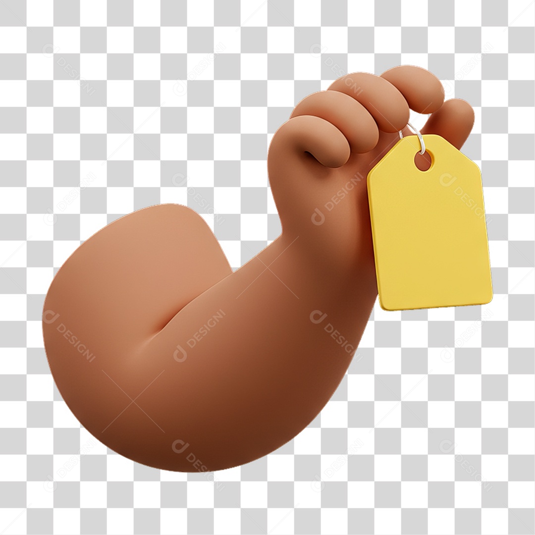 Elemento 3D Mão Segurando Etiqueta PNG Transparente