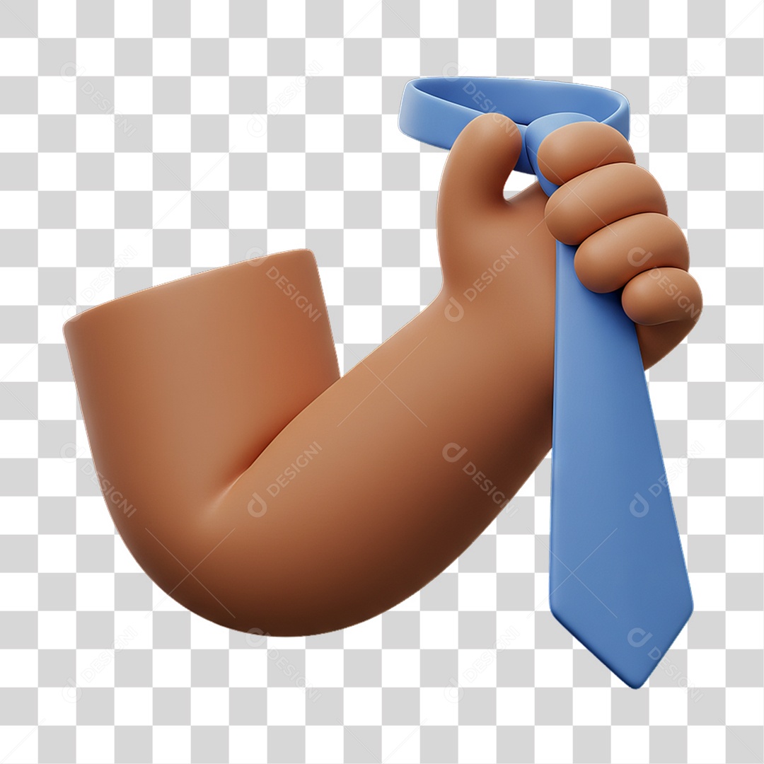 Elemento 3D Mão Segurando Gravata PNG Transparente