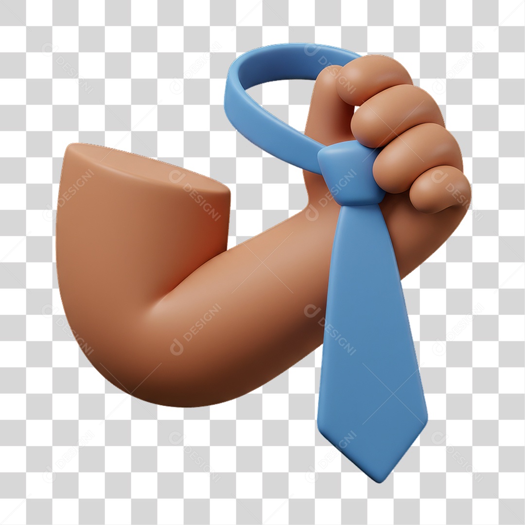 Elemento 3D Mão Segurando Gravata PNG Transparente