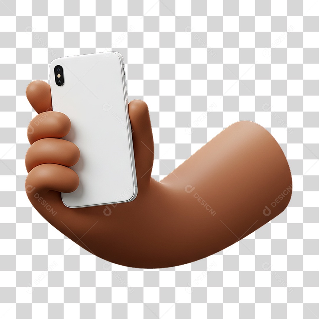 Elemento 3D Mão Segurando Telefone PNG Transparente