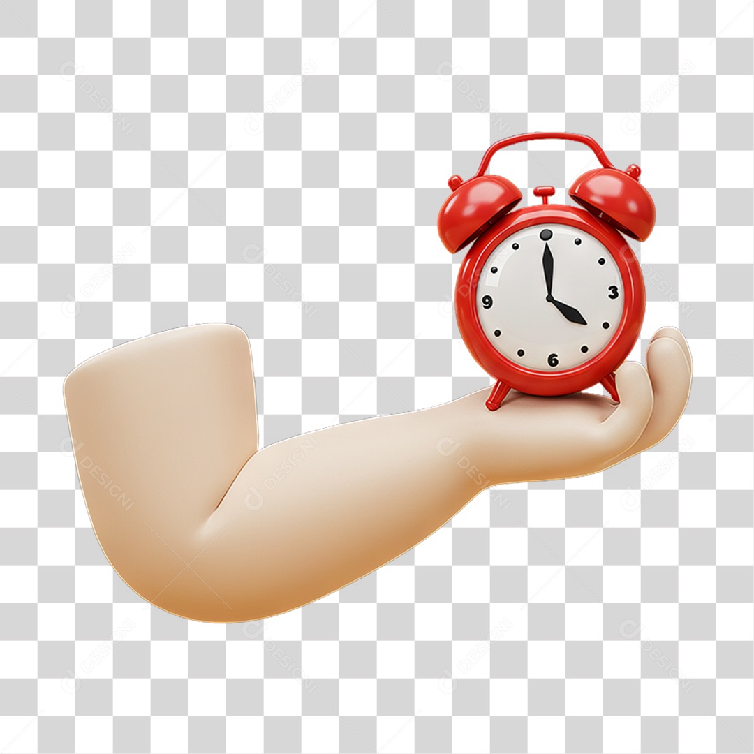 Elemento 3D Mão Segurando Relógio PNG Transparente