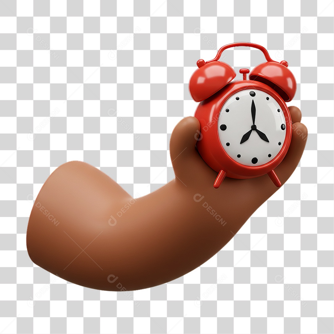 Elemento 3D Mão Segurando Relógio PNG Transparente