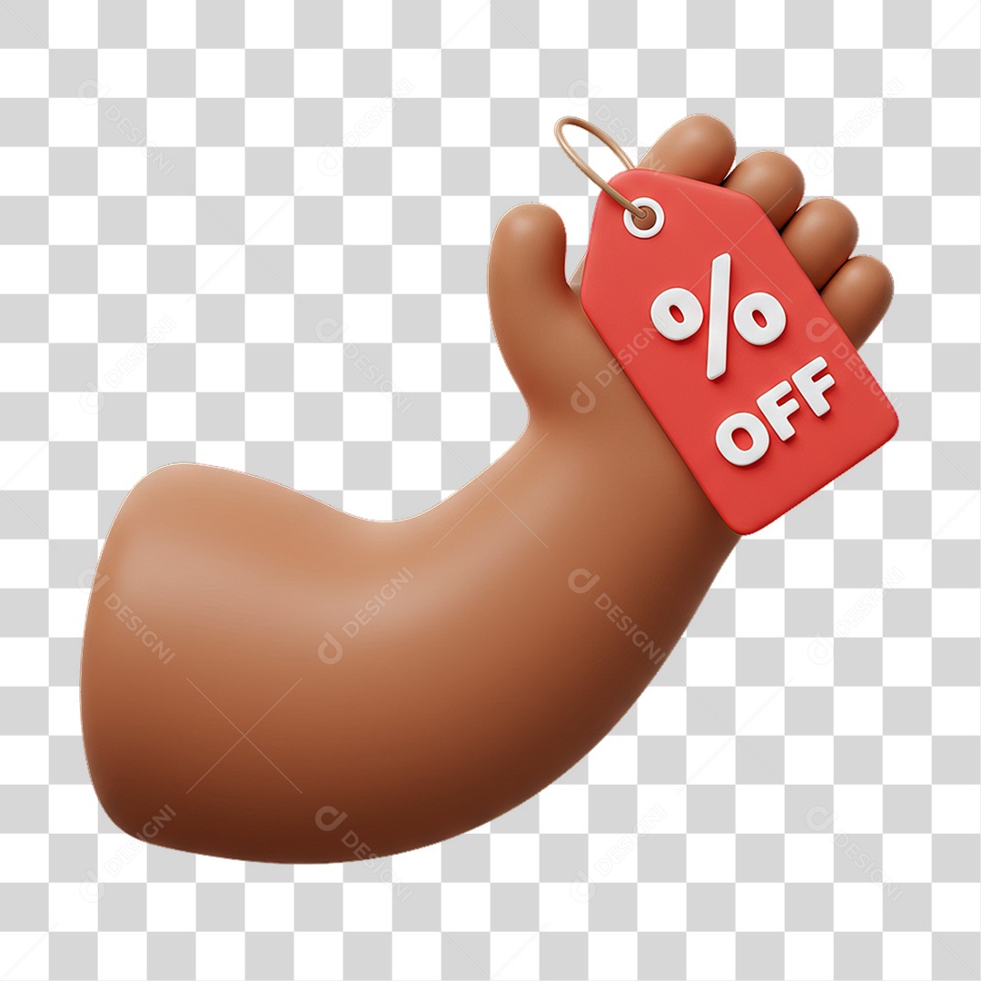 Elemento 3D Mão Segurando Etiqueta PNG Transparente